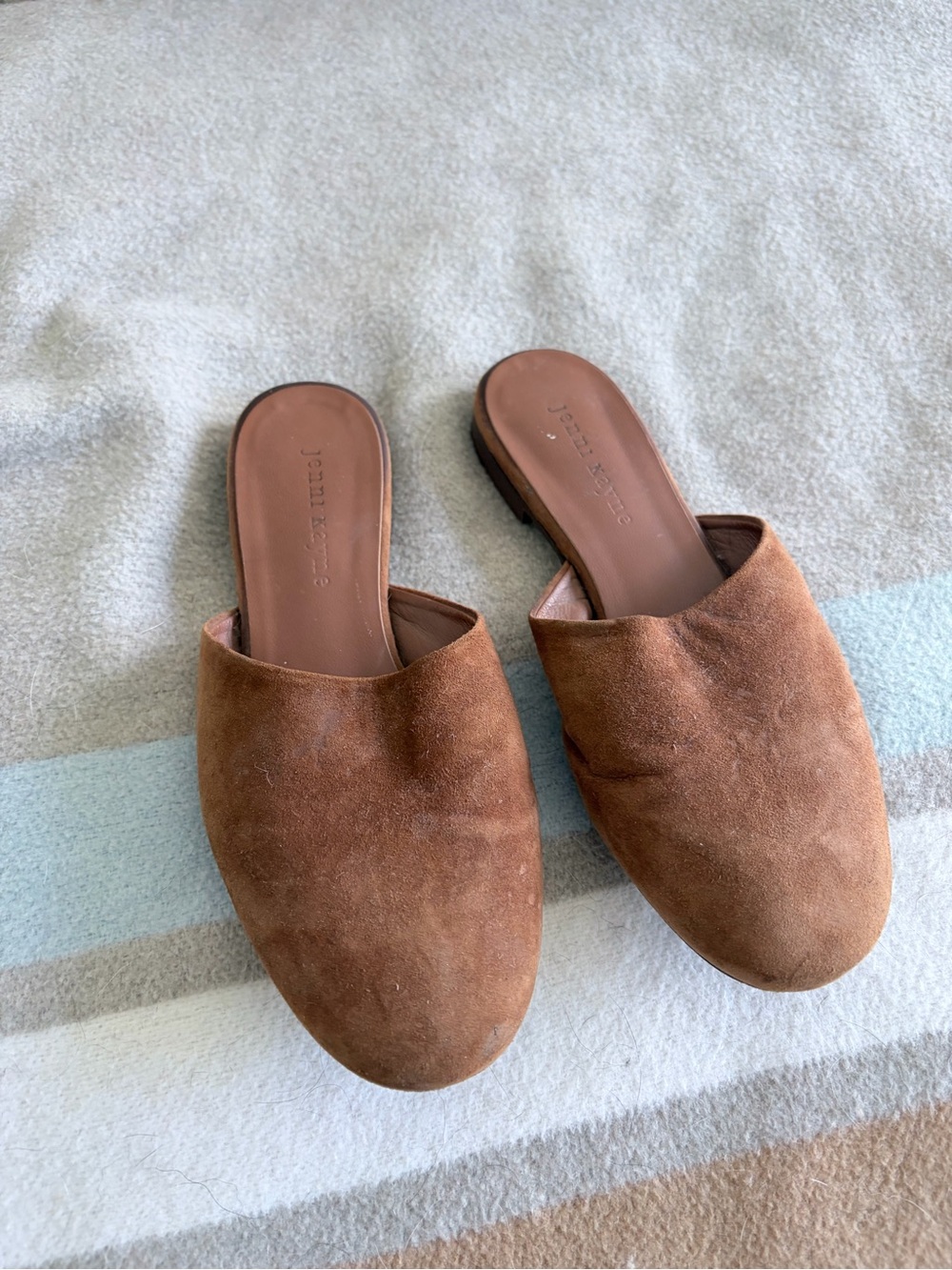 Jenni Kayne Chestnut Suede Slide Mules